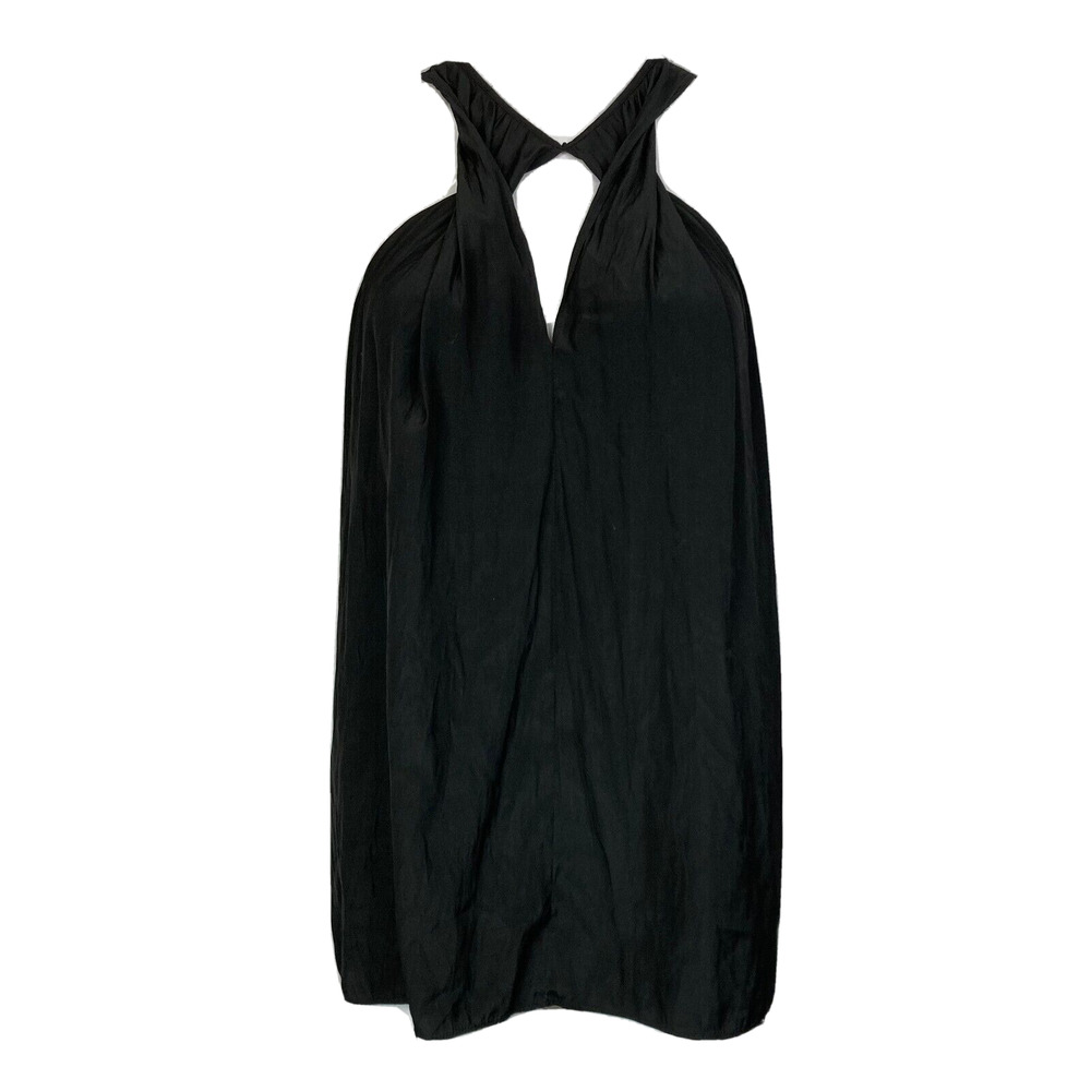 Ramy Brook Tank Shirt Womens Sz M Black Silky Twist‎ Top Cami Halter Base Layer